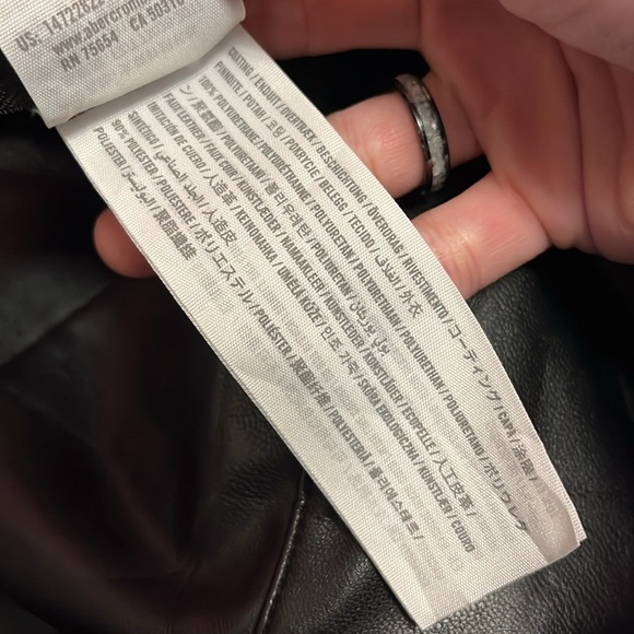 NWT Abercrombie & Fitch Vegan Leather Split Hem Flare High Rise Pants Short new - Picture 12 of 14